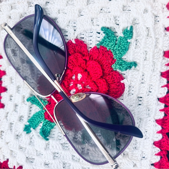 Salvatore Ferragamo Perfectly Purpled Polarized Aviators w/ hard shell case main image 14